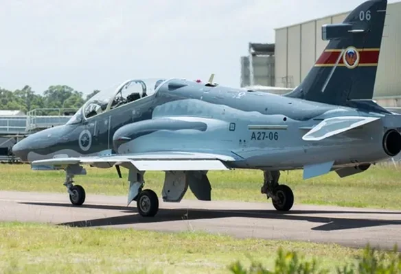 Military aircraft at BAE Systems Australia Williamtown facility